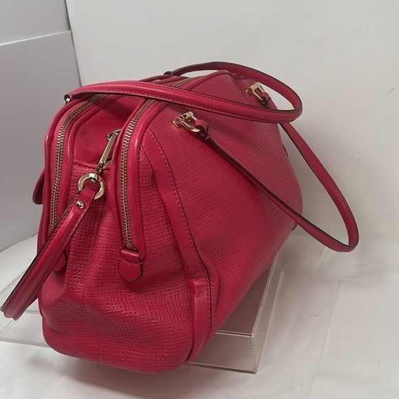 Coach 30092 Madison Embossed Leather Georgie Shoulder Satchel in Pink Ruby - Picture 4 of 16